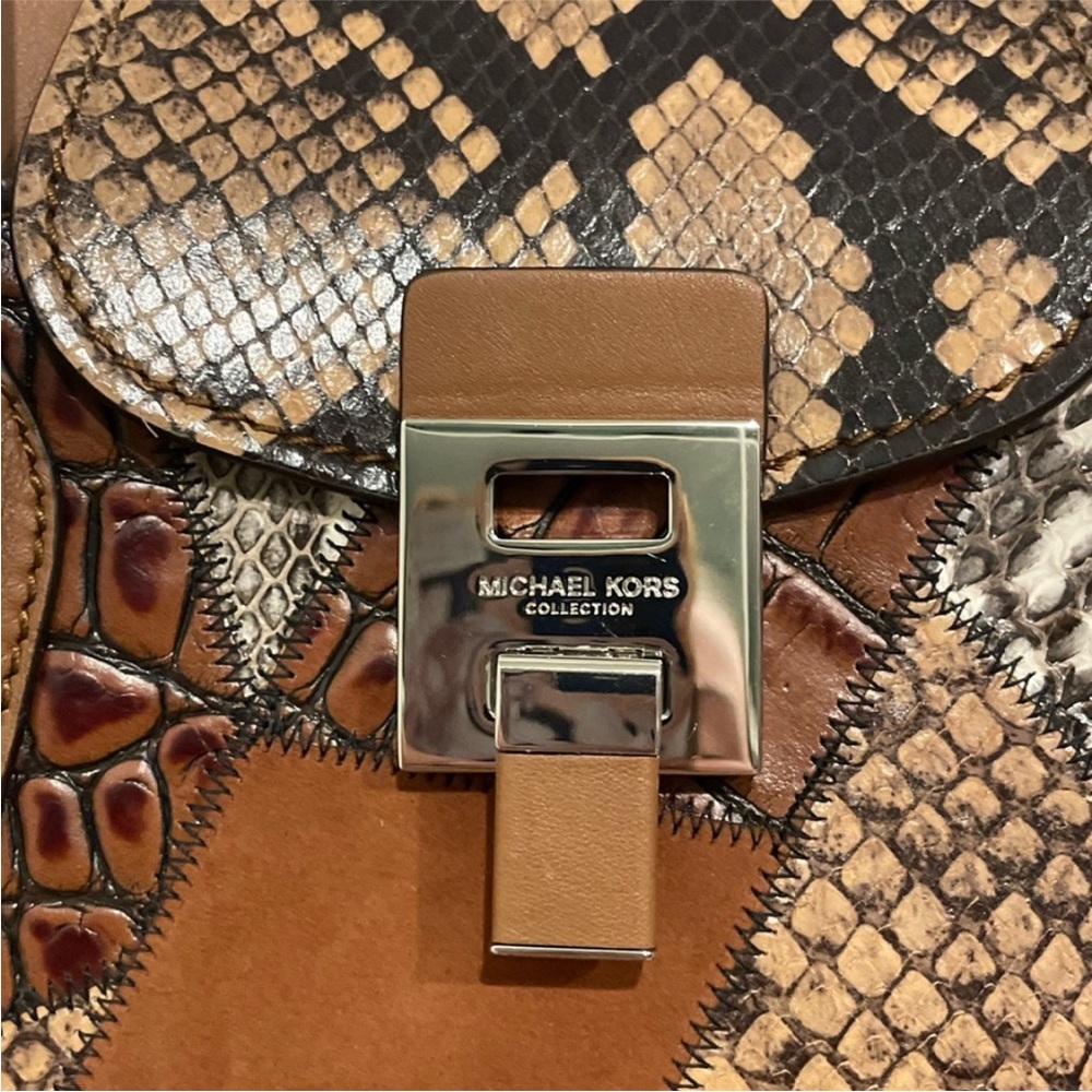 Rare RUNWAY MICHAEL KORS COLLECTION SNAKE-EMBOSSED SATCHEL.